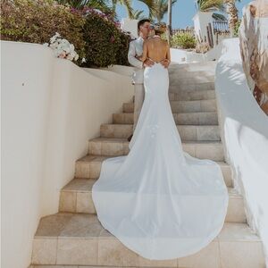 Halter Low Back White Wedding Dress